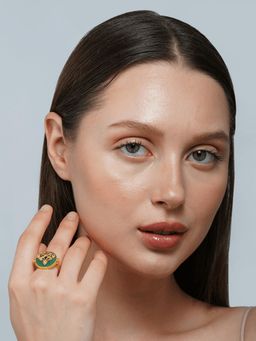 ZARIIN - Reflection Of You Green Onyx Statement Ring