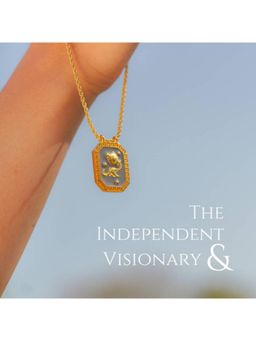 ZARIIN - Aquarius Zodiac Tablet Reversible Necklace With Amethyst