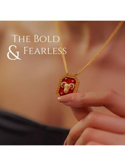 ZARIIN - Aries Zodiac Tablet Reversible Necklace With Clear Quartz