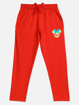 Kidsville - Mickey & Friends Printed Red Pyjama for Girls