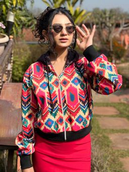 Tandul - Multi-Color Full Sleeves Printed Hooded Hoodie