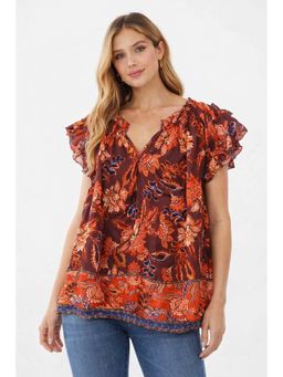 NOBARR - Multi-Color Sleeveless Printed V-Neck Top