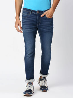 Pepe Jeans - Straight Vapour Slim Fit Low Waist Jeans Blue