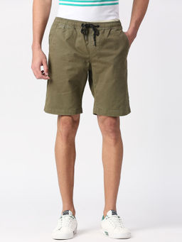Pepe Jeans - Sean Overdyed Stretch Shorts Green