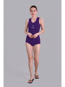 Keepfit - Women's Sleeveless Purple Swim Bodysuit