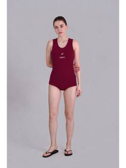 Keepfit - Women's Sleeveless Maroon Swim Bodysuit