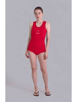 Keepfit - Women's Sleeveless Red Swim Bodysuit