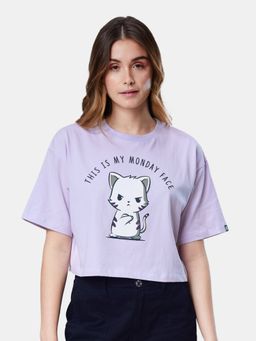 The Souled Store - Tss Originals My Monday Face Women Oversized Cropped T-Shirt