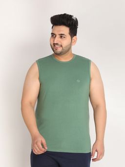 CHKOKKO - Men Cotton Gym Tank Tops Sleeveless Sports Vest In Green