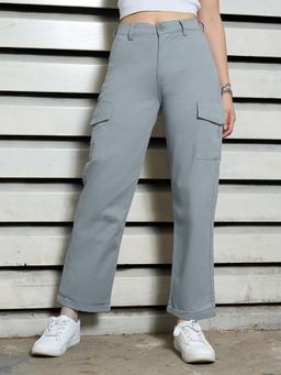 High Star - Women Mom Fit High-Rise cargo Trousers