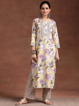 Libas - Women Yellow Kurta and Trousers (Set of 2)