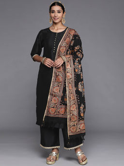 Libas - Women Black Kurta and Palazzo with Dupatta (Set of 3)