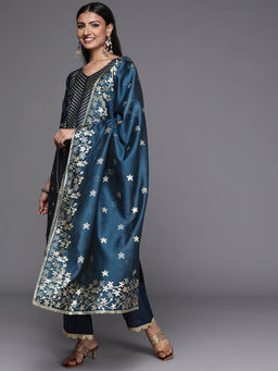 Libas - Women Kurta and Trousers with Dupatta Blue (Set of 3)
