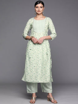 Libas - Women Kurta and Trousers Green (Set of 2)