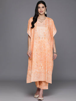 Libas - Women Kaftan and Trousers Orange (Set of 2)