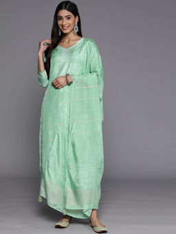 Libas - Women Kurta and Trousers with Dupatta Green (Set of 3)