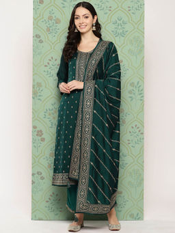 Libas - Women Kurta and Trousers with Dupatta Green
