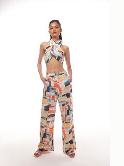 Pallavi Agarwal - Women'S Cotton Multicolored Halter Neck Co-Ord