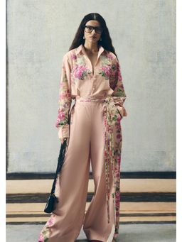 Paulmi & Harsh - Pink Airi Women Poplin Floral Shirt and Pant