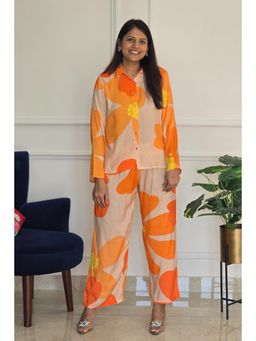 Pink Tree - Orange Muslin Top with Pant
