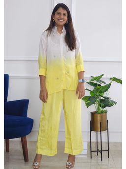 Pink Tree - Yellow Silk Shirt with Pant