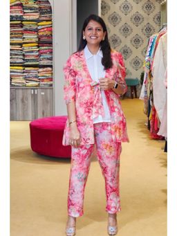 Pink Tree - Pink Silk Jacket with Pant