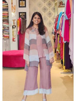 Pink Tree - Multi-Color Organza Top with Pant