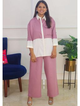 Pink Tree - Mauve Cotton Satin Top with Pant