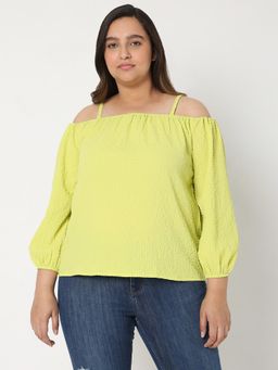 VERO MODA - CURVE Women Solid Green Top