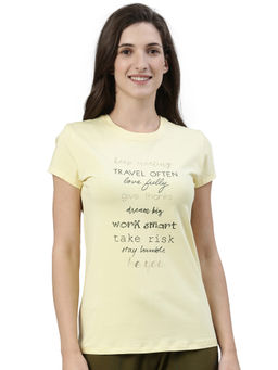 Enamor - Short Sleeve Crew Neck Regular Length T-Shirt Slim Fit Soft Stretch Cotton E147