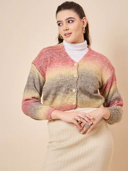 KASMA - Multi-Color Colorblock Cardigan