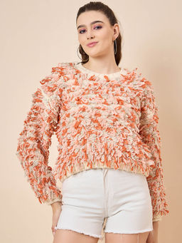 KASMA - Multi-Color Textured Pullover Sweater