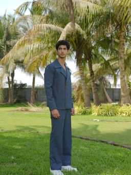 HILO DESIGN - Nebula Verge Denim Blue 4-Way Stretch Co-Ord Set