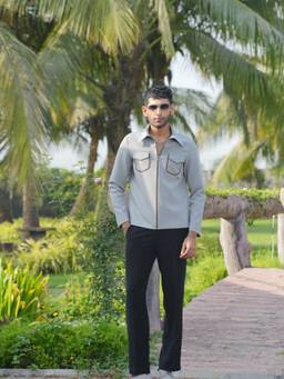 HILO DESIGN - Laynox Distorted Grey 4-Way Stretch Co-Ord Set