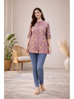 JAIMINI - Women Cotton Printed Mandarin Collar Neck Kurti