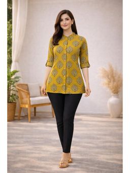 JAIMINI - Women Cotton Printed Mandarin Collar Neck Kurti