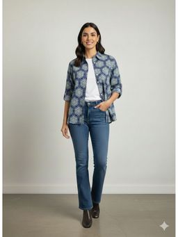 JAIMINI - Women Cotton Printed Collar Neck Full Sleeves Shirt