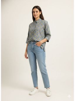 JAIMINI - Women Cotton Printed Collar Neck Full Sleeves Shirt