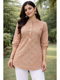 JAIMINI - Women Cotton Printed Mandarin Collar Neck Short Kurti