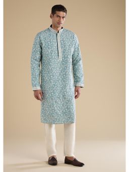 KALKI FASHION - Blue Embroidered Kurta With Pyjama