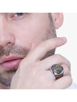 Yellow Chimes - Men Silver-Toned & Rhodium-Plated Finger Ring