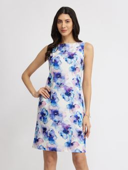 FableStreet - Floral Shift Dress - Blue