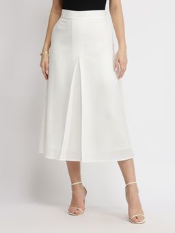 FableStreet - Pleated A-Line Skirt - White