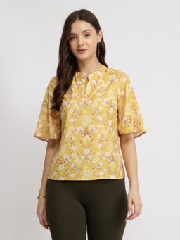 FableStreet - Floral Top - Yellow