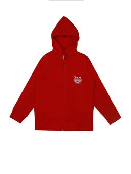 Bodycare - Red Full Sleeves Hooded Solid Hoodies