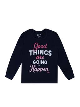Bodycare - Navy Blue Round Neck Full Sleeves Printed Sweatshirt