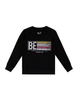 Bodycare - Black Round Neck Full Sleeves Printed Sweat Shirt
