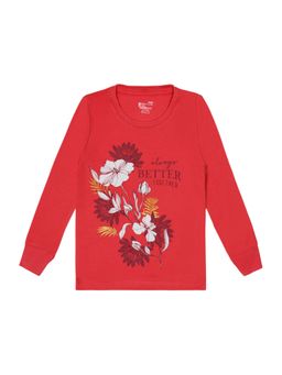 Bodycare - Red Round Neck Full Sleeves Printed Sweatshirt