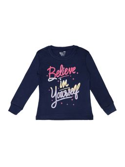 Bodycare - Navy Blue Round Neck Full Sleeves Printed Sweatshirt