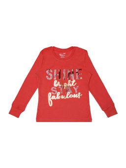 Bodycare - Red Round Neck Full Sleeves Embellished Sweatshirt